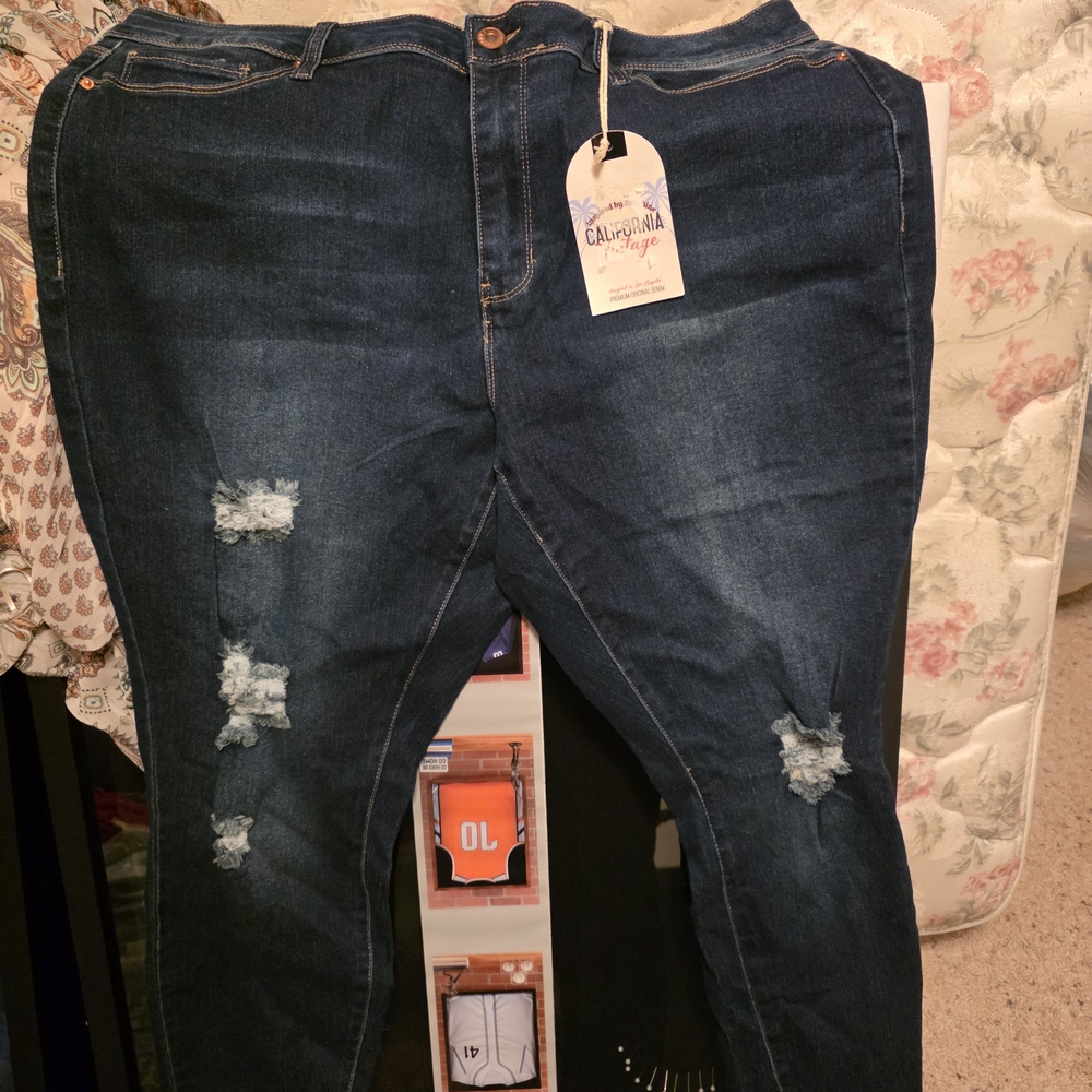 Blue Distressed Women's Jeans